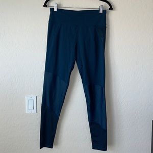 SWEATY BETTY POWER FULL LENGTH LEGGING DEEP BLUE WITH CONTRASTING FABRIC Sz S